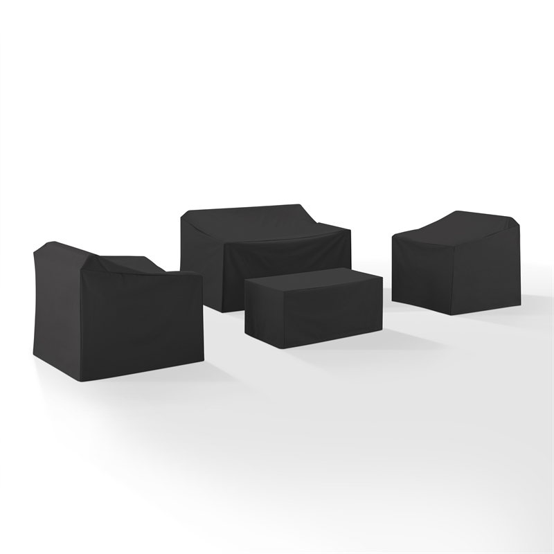 Crosley Furniture 4Pc Outdoor Furniture Cover Set in Black