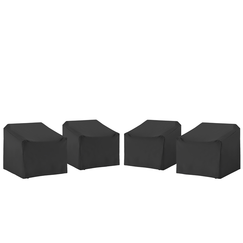 Crosley Furniture 4Pc Outdoor Chair Furniture Cover Set in Black