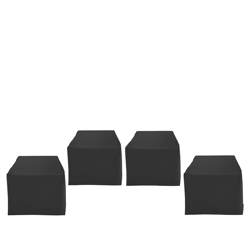Crosley Furniture 4Pc Outdoor Chair Furniture Cover Set in Black