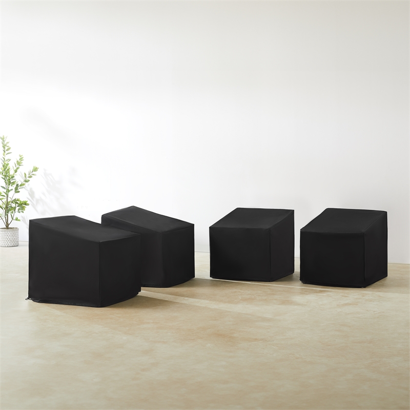 Crosley Furniture 4Pc Outdoor Chair Furniture Cover Set in Black