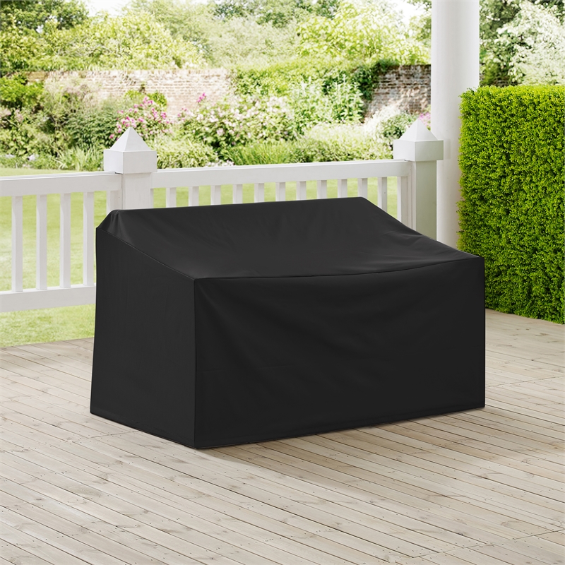 Crosley Furniture Outdoor Loveseat Furniture Cover in Black