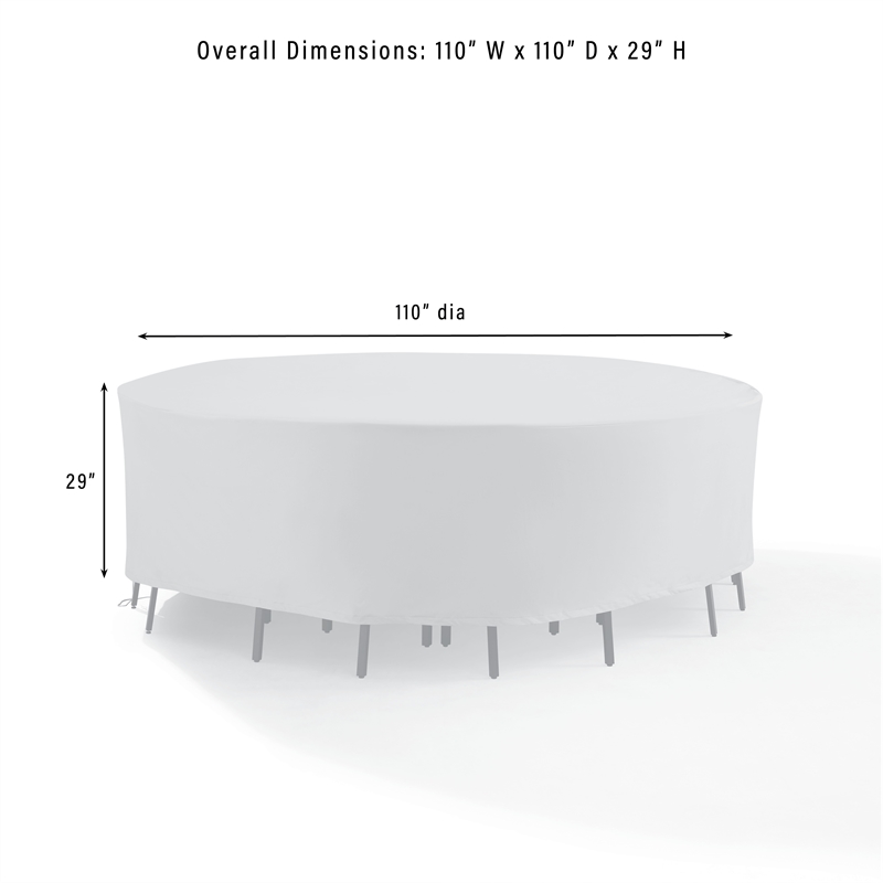 Crosley Furniture Round Outdoor Furniture Cover For Patio Set in Gray