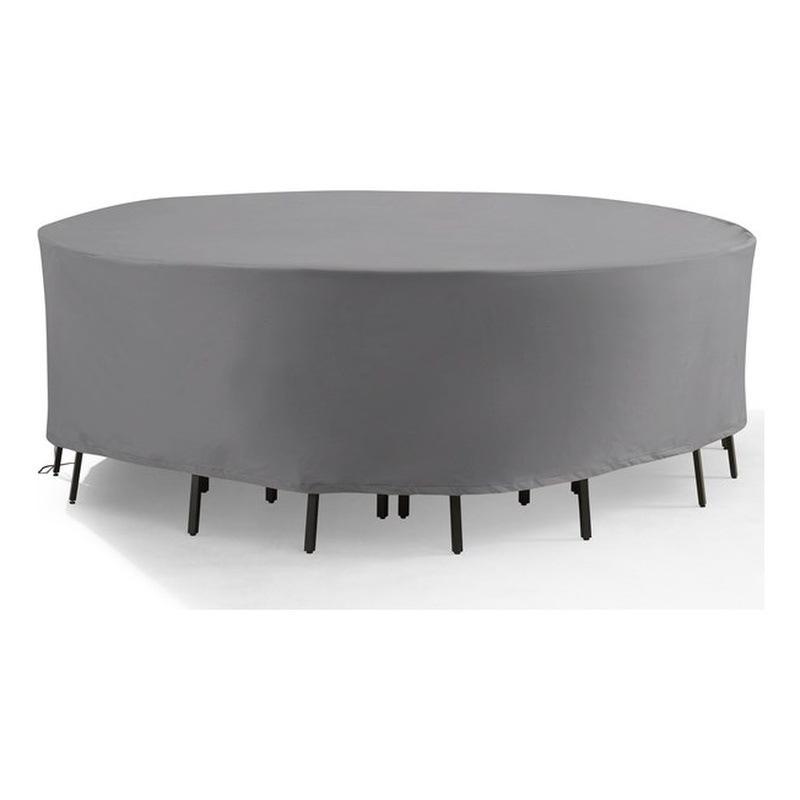 Crosley Furniture Round Outdoor Furniture Cover For Patio Set in Gray