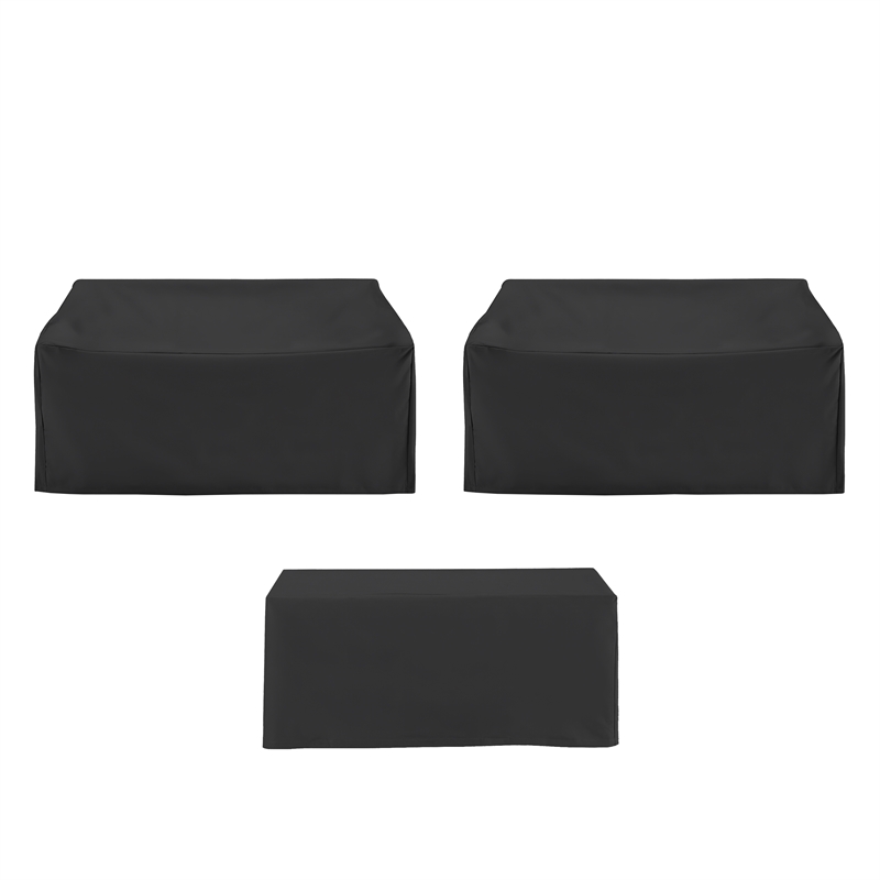 Crosley Furniture 3Pc Outdoor Furniture Cover Set in Black