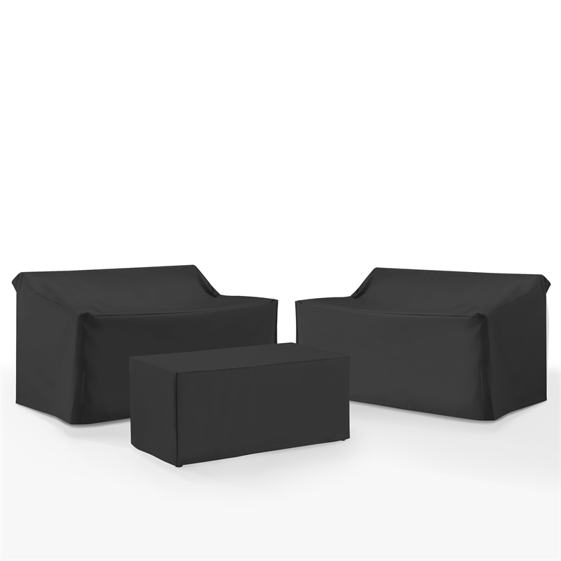 Crosley Furniture 3Pc Outdoor Furniture Cover Set in Black