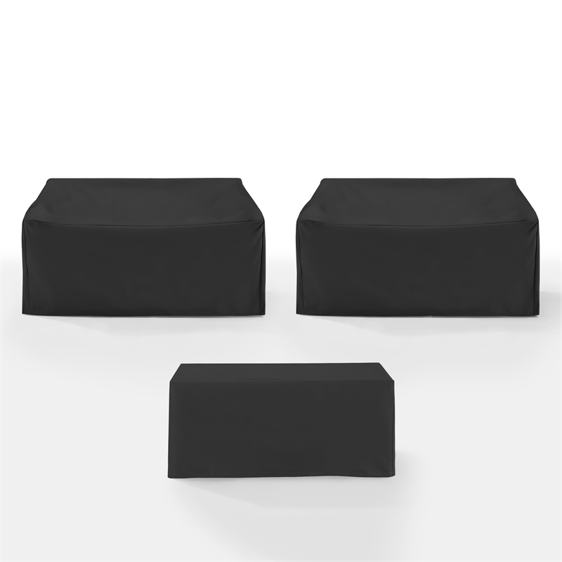 Crosley Furniture 3Pc Outdoor Furniture Cover Set in Black