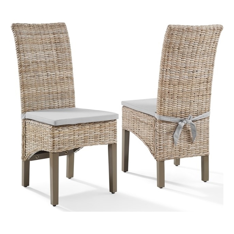 Crosley Furniture Edelyn 2-Piece Dining Chair Set in Kubu Rattan