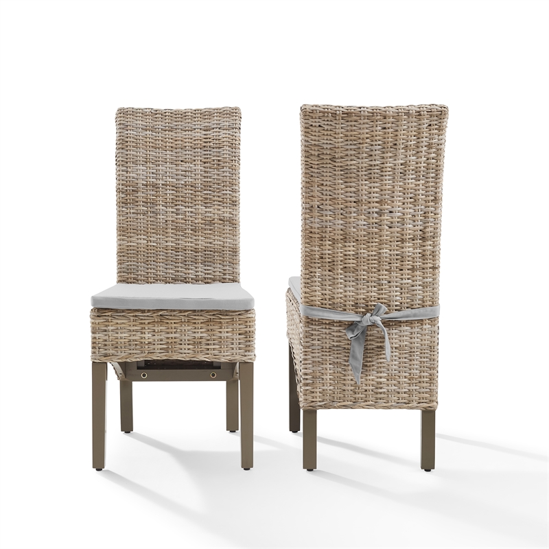 Crosley Furniture Edelyn 2-Piece Dining Chair Set in Kubu Rattan