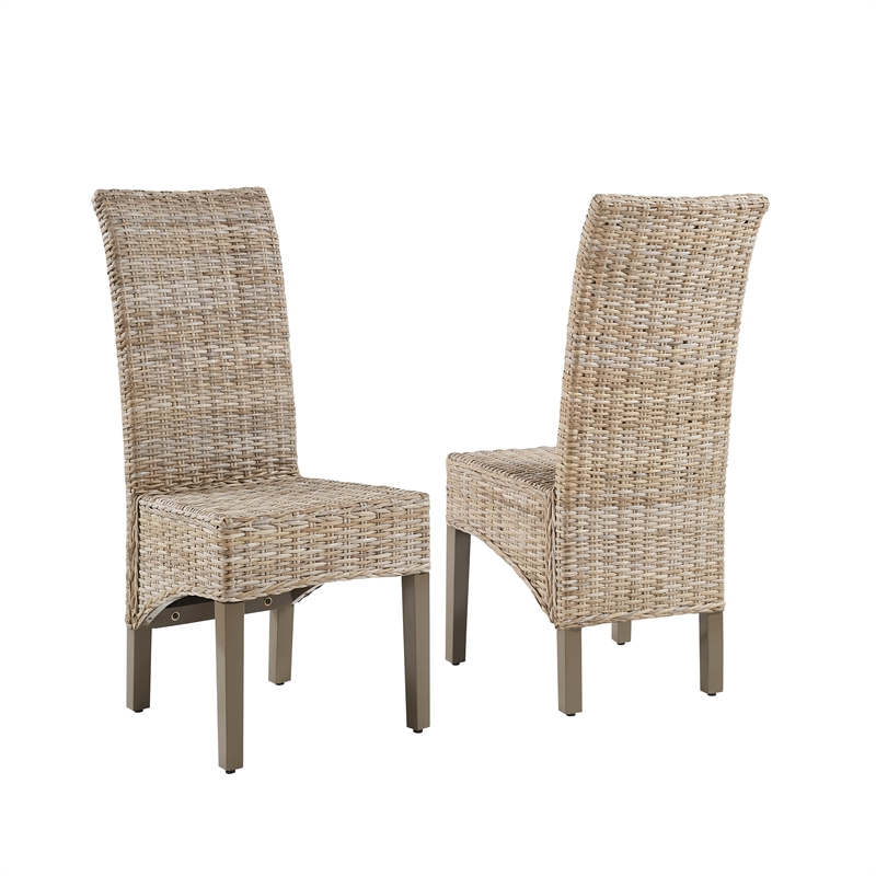 Crosley Furniture Edelyn 2-Piece Dining Chair Set in Kubu Rattan