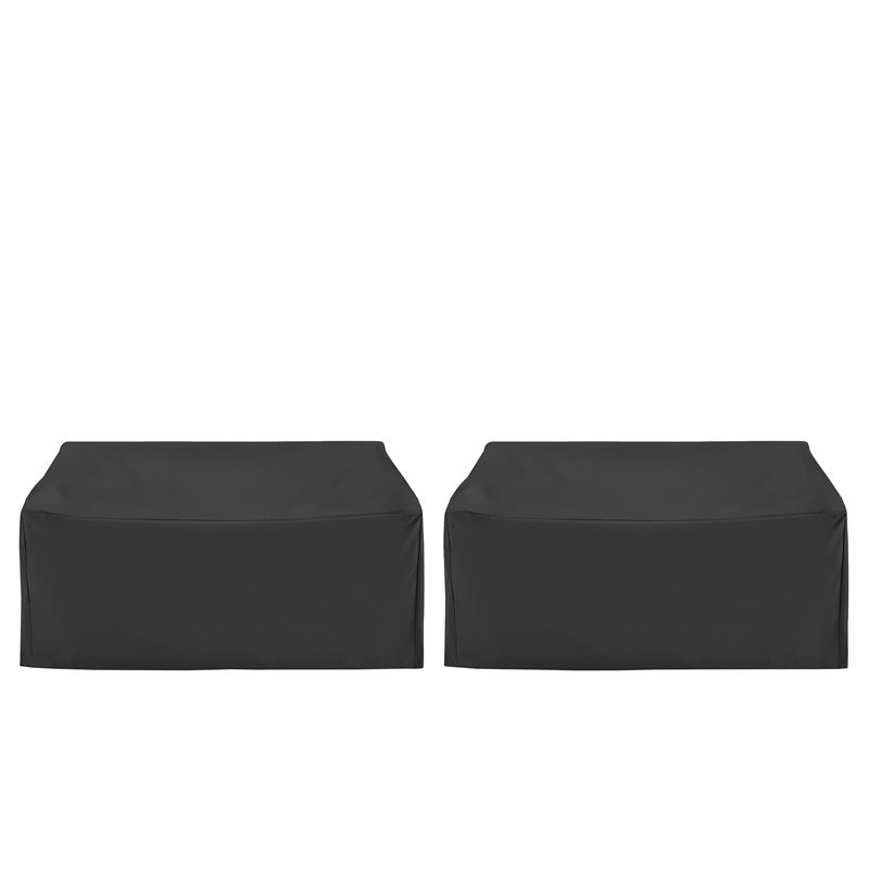 Crosley Furniture 2Pc Outdoor Loveseat Furniture Cover Set in Black