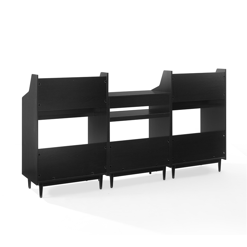 Crosley Furniture Liam 3-Piece Record Player Stand And Vinyl Storage Set Black
