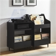 Crosley Furniture Liam 2-Piece Record Player Stand And Vinyl Storage Set Black