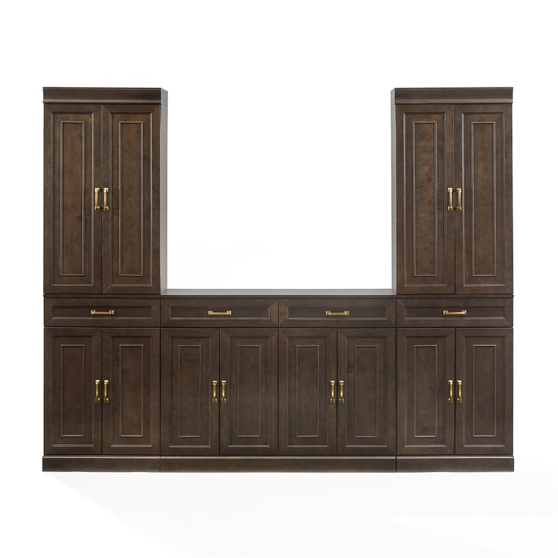 Crosley Furniture Stanton 3-Piece Sideboard And Pantry Set in Coffee