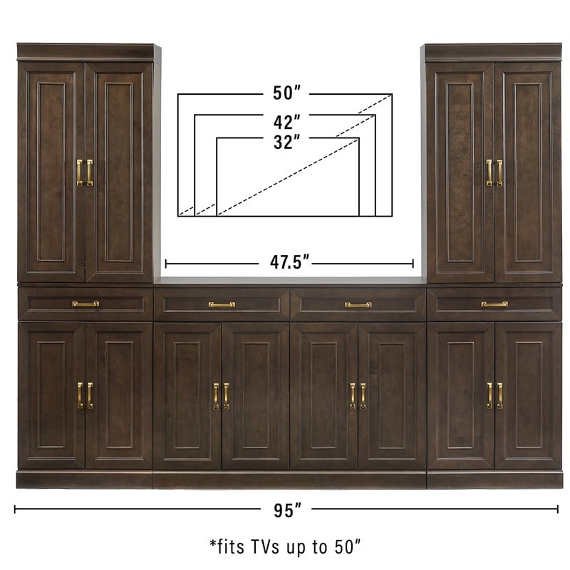 Crosley Furniture Stanton 3-Piece Sideboard And Pantry Set in Coffee