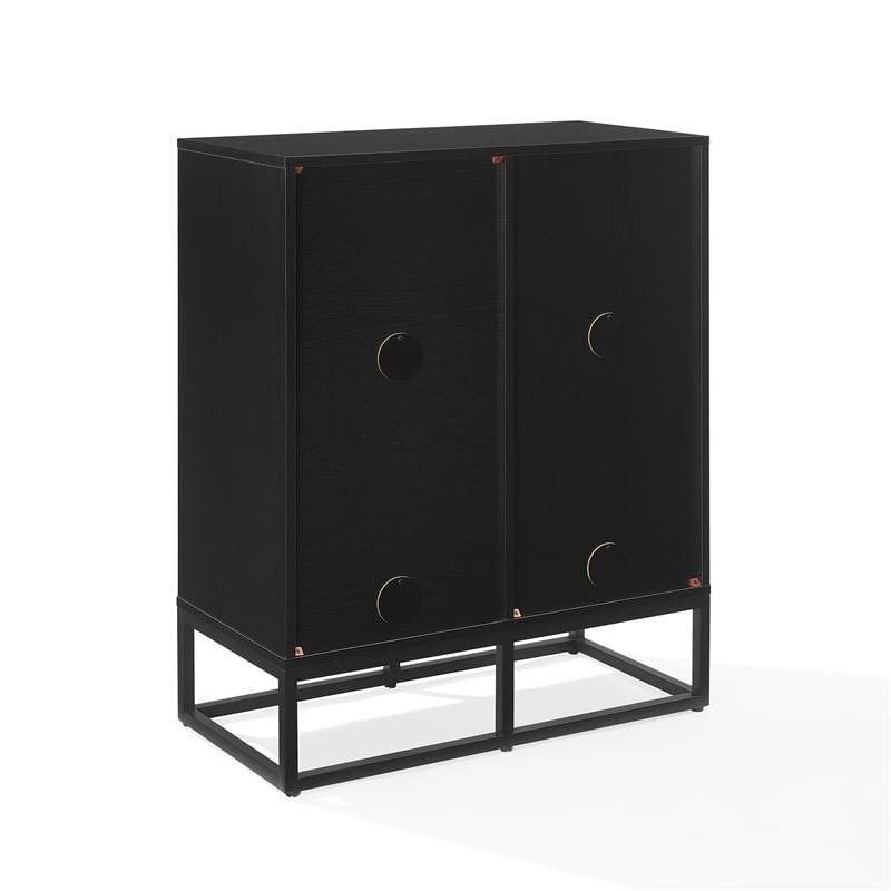 Crosley Furniture Enzo Record Storage Cube Bookcase in Black