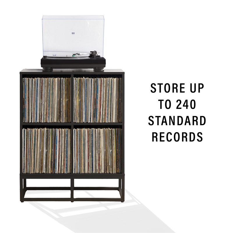 Crosley Furniture Enzo Record Storage Cube Bookcase in Black