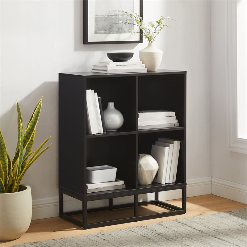Crosley Furniture Enzo Record Storage Cube Bookcase in Black