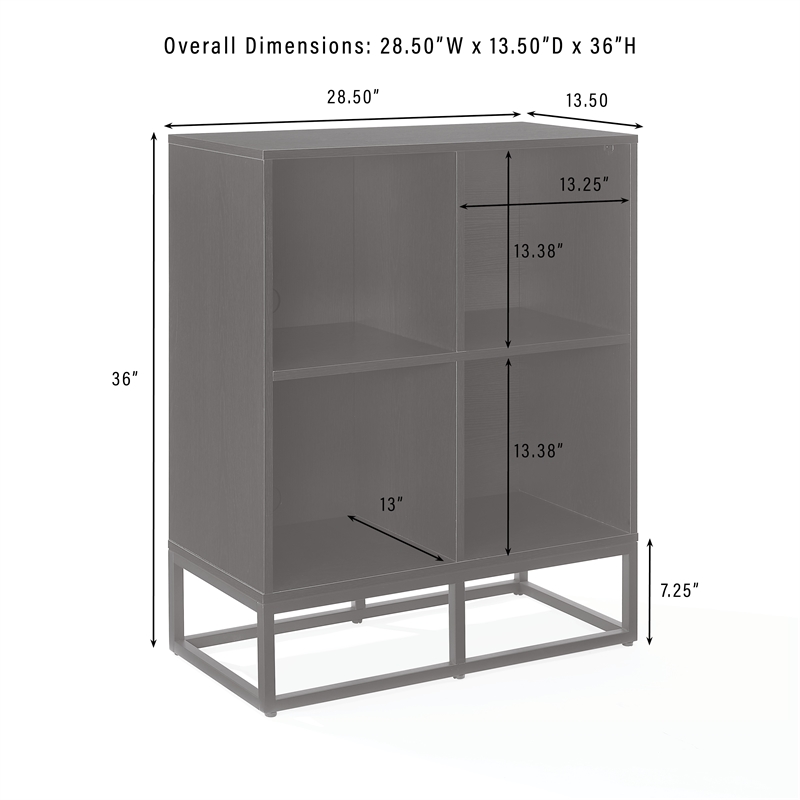 Crosley Furniture Enzo Record Storage Cube Bookcase in Black