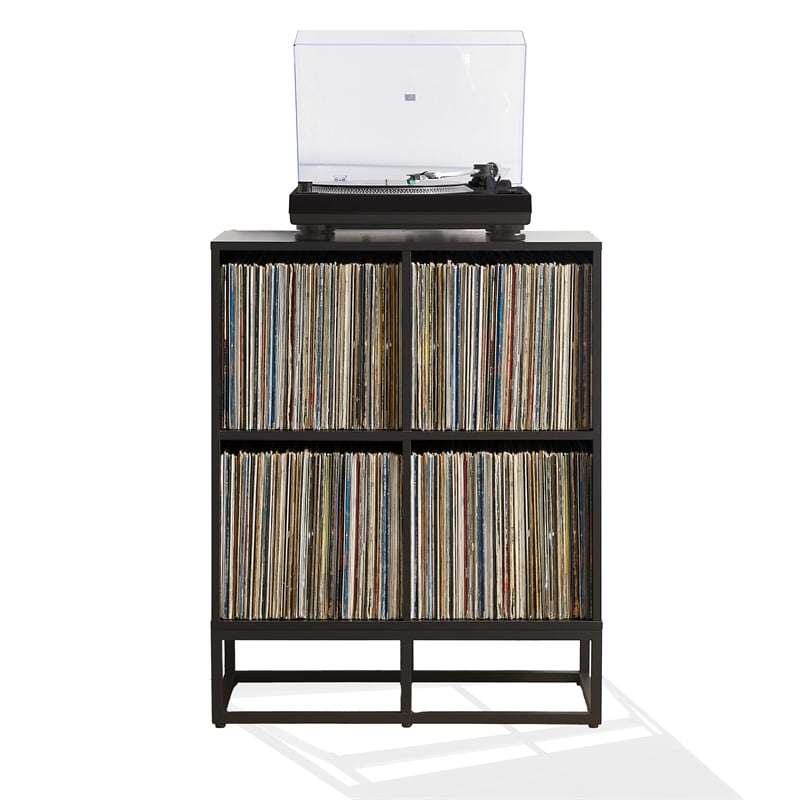 Crosley Furniture Enzo Record Storage Cube Bookcase in Black