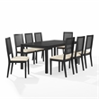 Crosley Furniture Greer 9-Piece Dining Table Set in Black Ash/Creme