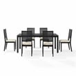 Crosley Furniture Greer 7-Piece Dining Table Set in Black Ash/Creme