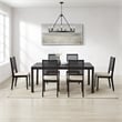 Crosley Furniture Greer 7-Piece Dining Table Set in Black Ash/Creme