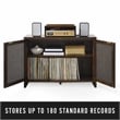 Crosley Furniture Kenji Record Storage Media Console in Dark Brown