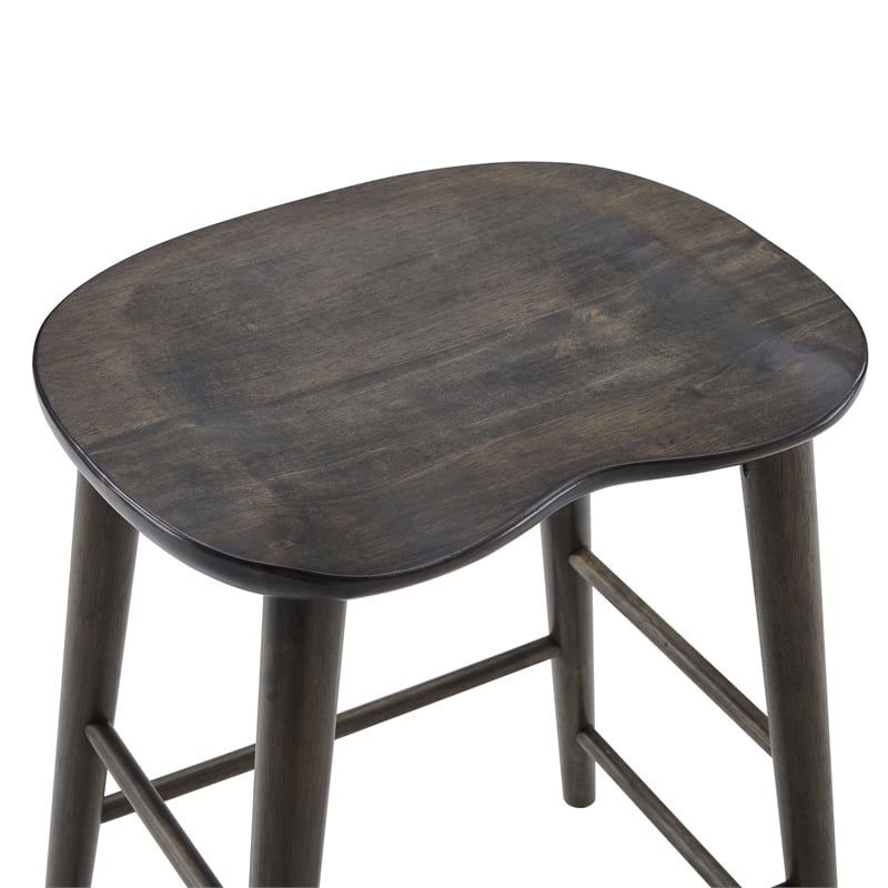 Crosley Furniture Maddox 2-Piece Counter Height Bar Stool Set in Slate