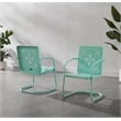 Crosley Furniture Azalea 2-Piece Retro Outdoor Chair Set in Aqua Gloss