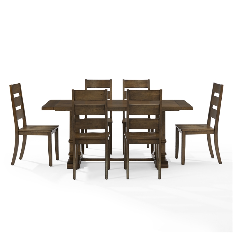 Crosley Furniture Joanna 7-Piece Dining Table Set in 6 Dark Oak