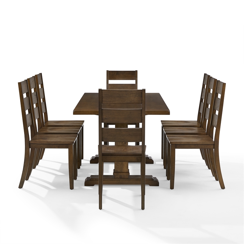 Crosley Furniture Joanna 9-Piece Dining Table Set in Dark Oak