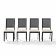 Crosley Furniture Greer 4-Piece Dining Chair Set in Black Ash/Creme