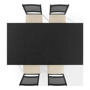 Crosley Furniture Greer 5-Piece Dining Table Set in Black Ash/Creme
