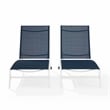 Crosley Furniture Weaver 2Pc Outdoor Chaise Lounge Set in Navy/White