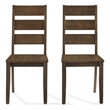 Crosley Furniture Joanna 2Pc Ladder-Back Dining Chair Set in Dark Oak