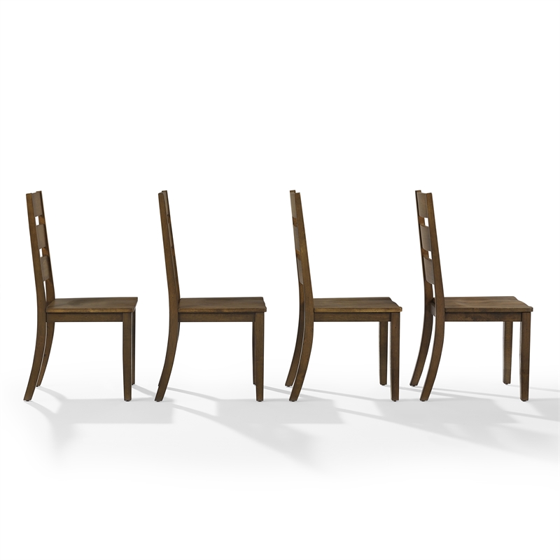 Crosley Furniture Joanna 4-Piece Ladder-Back Dining Chair Set in Dark Oak