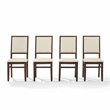 Crosley Furniture Joanna 4-Piece Back Dining Chair Set in Dark Oak/Creme