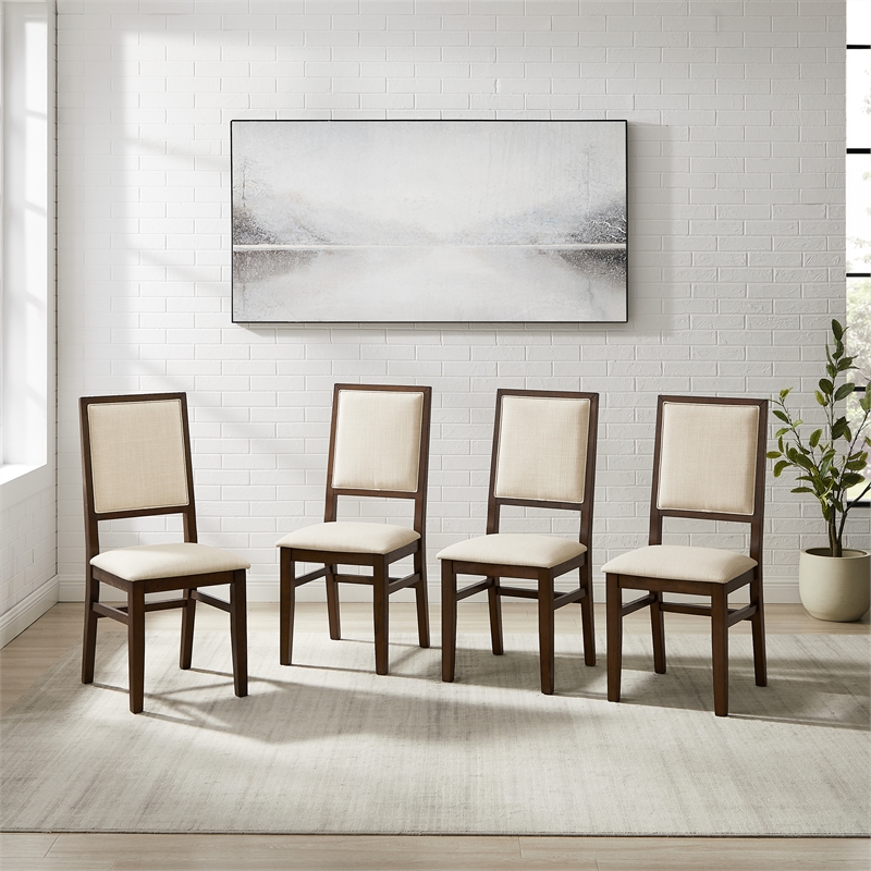 Crosley Furniture Joanna 4-Piece Back Dining Chair Set in Dark Oak/Creme
