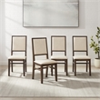 Crosley Furniture Joanna 4-Piece Back Dining Chair Set in Dark Oak/Creme