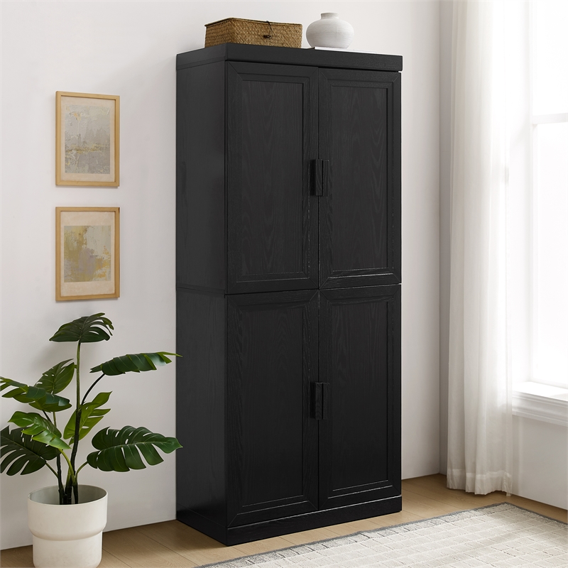 Crosley Furniture Essen Kitchen Pantry Storage Cabinet in Black