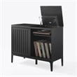 Crosley Furniture Asher Record Storage Media Console in Matte Black