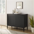 Crosley Furniture Asher Record Storage Media Console in Matte Black