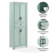Crosley Furniture Tara Kitchen Storage Pantry in Distressed Seafoam Blue