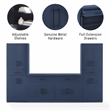 Crosley Furniture Isla 3-Piece Sideboard And Pantry Set in Navy