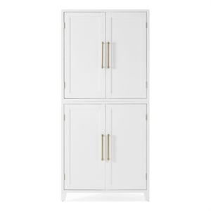 Crosley Furniture Roarke Corner Kitchen Storage Pantry Cabinet in White