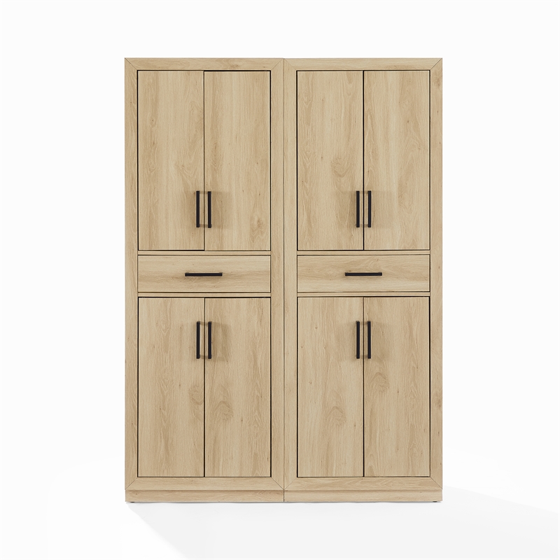 Crosley Furniture Isla 2-Piece Kitchen Storage Pantry Set in Ash