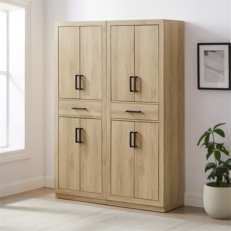 Crosley Furniture Isla 2-Piece Kitchen Storage Pantry Set in Ash