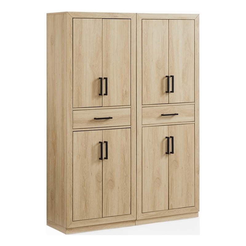 Crosley Furniture Isla 2-Piece Kitchen Storage Pantry Set in Ash