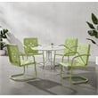 Crosley Furniture Azalea 5Pc Round Retro Outdoor Dining Set in Key Lime/White