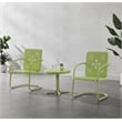 Crosley Furniture Azalea 3Pc Retro Outdoor 2 Chair & Table Set in Key Lime Gloss